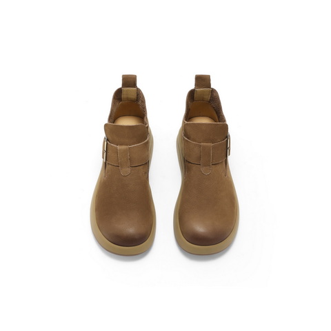 百丽休闲时尚高帮休闲靴2024冬新商场同款真皮舒适短靴D4P1DDD4