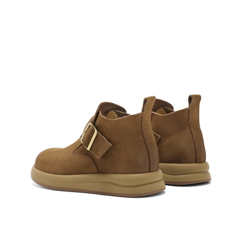 百丽休闲时尚高帮休闲靴2024冬新商场同款真皮舒适短靴D4P1DDD4