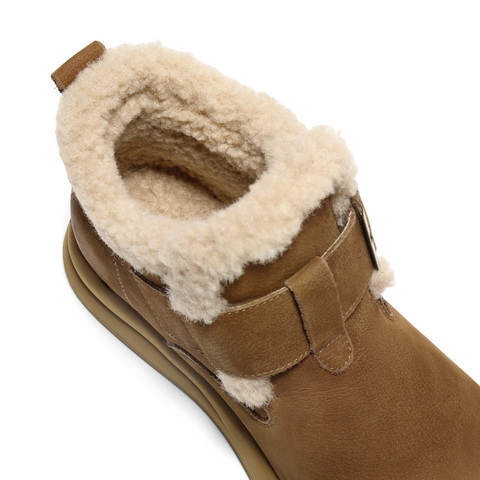 百丽时尚舒适高帮休闲鞋女2024冬新商场同款真皮保暖鞋D4N1DDD4