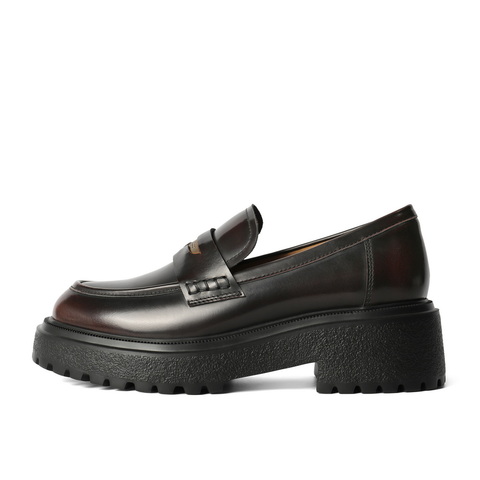 百丽简约乐福鞋女2024秋新商场同款真皮学院风单鞋B5H1DCA4