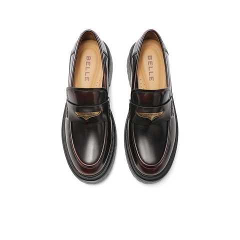 百丽简约乐福鞋女2024秋新商场同款真皮学院风单鞋B5H1DCA4