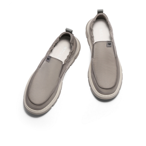 百丽清爽透气休闲布鞋男鞋夏季舒适厚底爸爸鞋一脚蹬懒人鞋A2096BM4