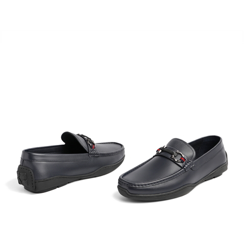 百丽舒适豆豆鞋男鞋2024夏牛皮革套脚休闲鞋11608BM4