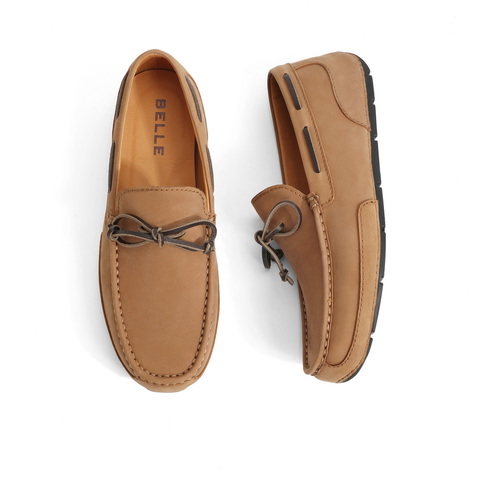 百丽舒适豆豆鞋男2024春新羊皮革通勤单鞋A0930AM4