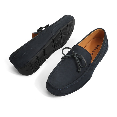 百丽舒适豆豆鞋男2024春新羊皮革通勤单鞋A0930AM4