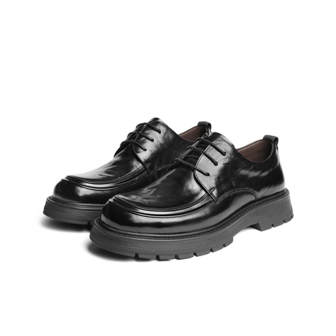 百丽办公通勤商务鞋男士秋款牛皮革舒适厚底休闲皮鞋A2118CM4