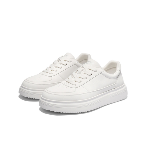 百丽时尚百搭小白鞋男鞋秋季厚底增高舒适简约潮搭休闲板鞋A2069CM4