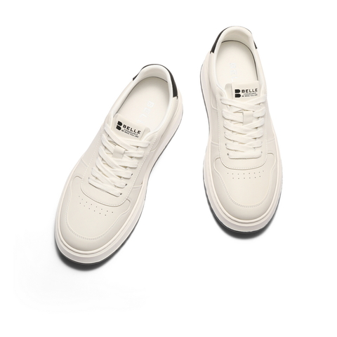 百丽时尚百搭小白鞋男鞋秋季轻盈厚底舒适潮搭休闲板鞋A2084CM4