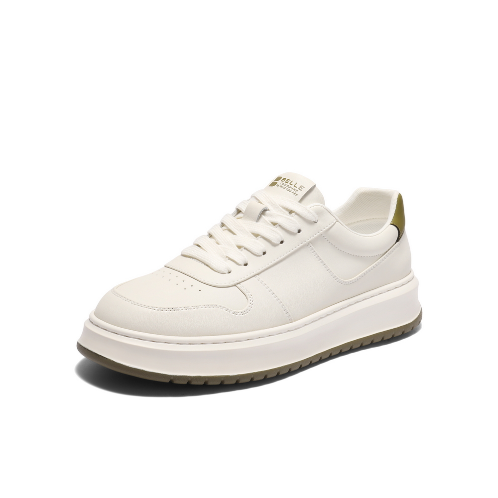 百丽时尚百搭小白鞋男鞋秋季轻盈厚底舒适潮搭休闲板鞋A2084CM4