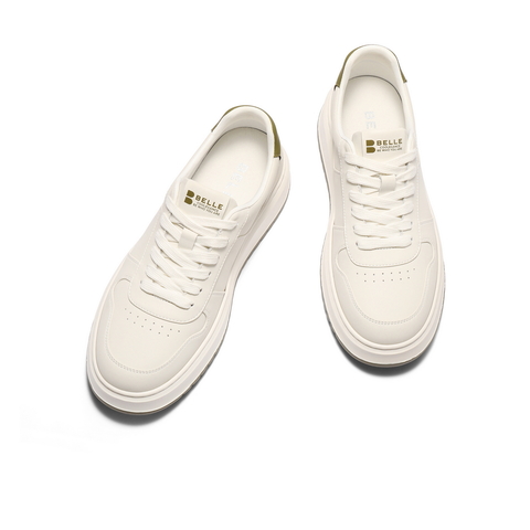 百丽时尚百搭小白鞋男鞋秋季轻盈厚底舒适潮搭休闲板鞋A2084CM4