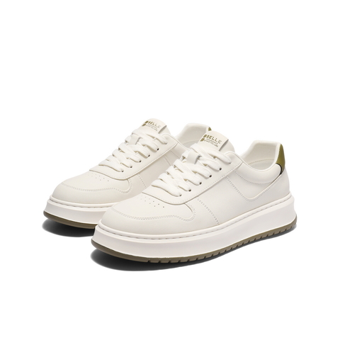 百丽时尚百搭小白鞋男鞋秋季轻盈厚底舒适潮搭休闲板鞋A2084CM4