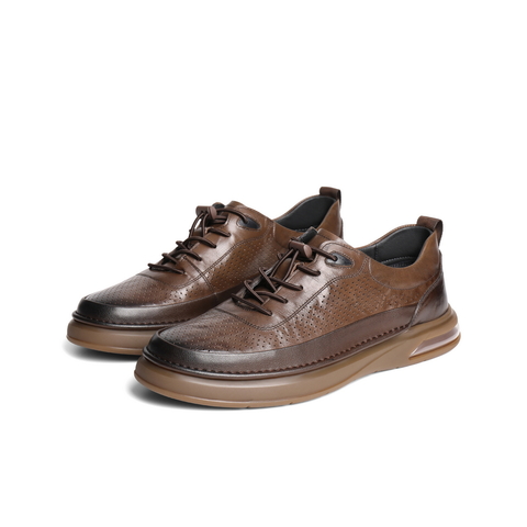 百丽打孔透气休闲健步鞋男2025夏季舒适潮搭户外运动板鞋A1953BM4