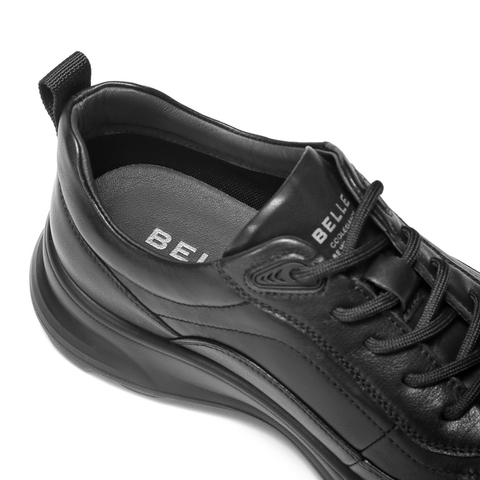 百丽厚底增高健步鞋男鞋秋款牛皮革舒适户外休闲商务运动鞋A2221CM4