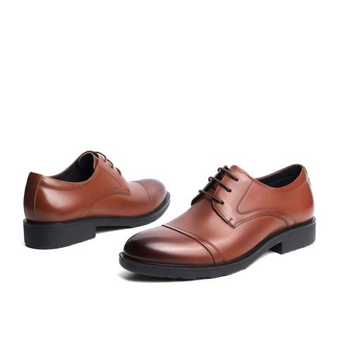 百丽英伦风潮流皮鞋男鞋2024春牛皮革商务正装皮鞋A0591AM4