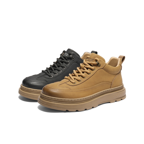 百丽高帮休闲工装鞋男靴冬季时尚简约复古潮搭板鞋A2261DD4