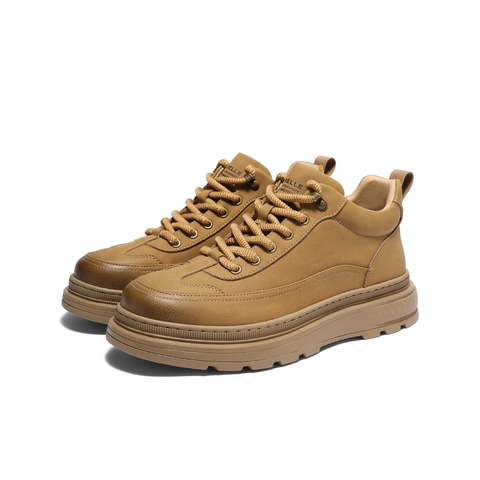 百丽高帮休闲工装鞋男靴冬季时尚简约复古潮搭板鞋A2261DD4