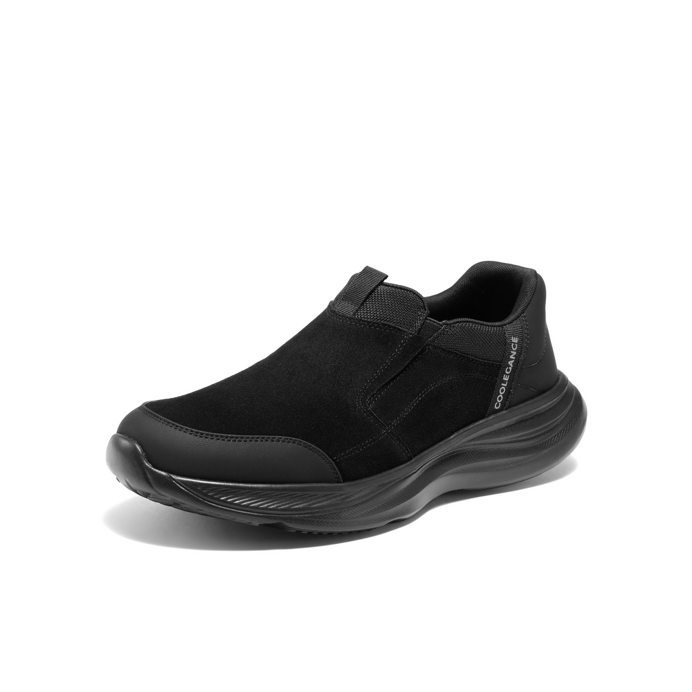 百丽一脚蹬休闲健步鞋男冬季轻盈厚底爸爸鞋高帮运动保暖鞋A2219DM4