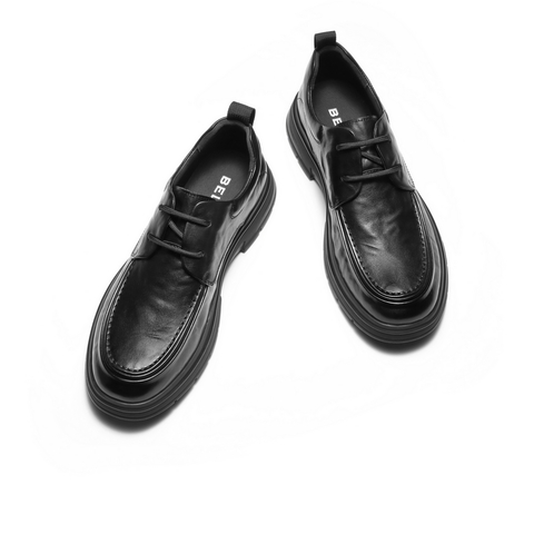 百丽酷雅商务鞋男士秋款牛皮革舒适爸爸鞋厚底增高休闲皮鞋A2222CM4