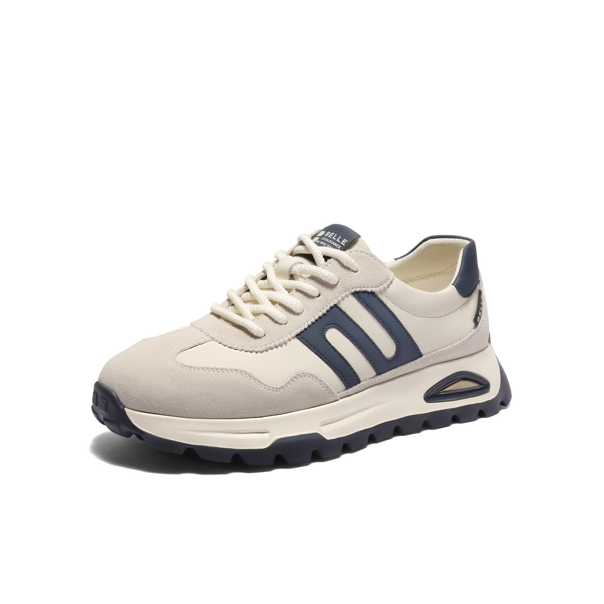 百丽潮搭撞色休闲运动鞋男鞋厚底增高复古德训鞋户外慢跑鞋A2244CM4