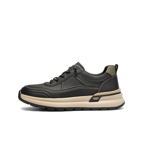 百丽时尚小白鞋男鞋秋季厚底增高免系带户外跑步休闲运动鞋A2225CM4