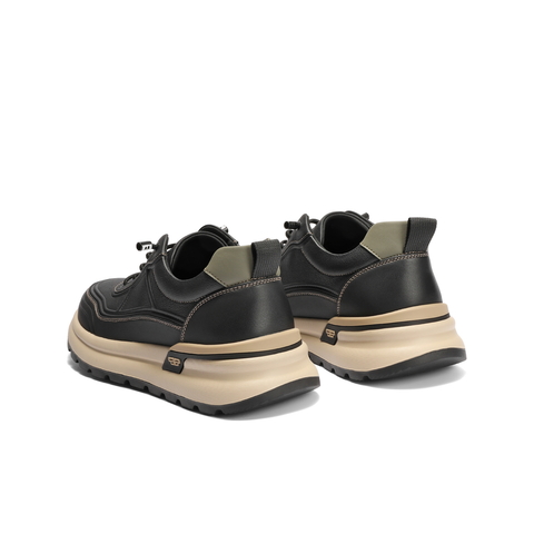 百丽时尚小白鞋男鞋秋季厚底增高免系带户外跑步休闲运动鞋A2225CM4