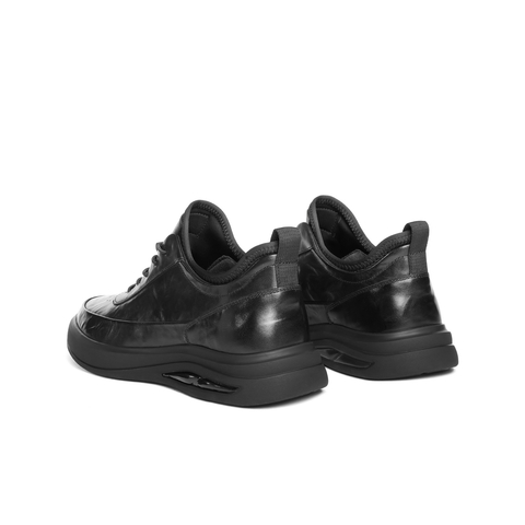 百丽简约舒适通勤商务鞋男鞋秋款厚底潮搭板鞋高帮休闲皮鞋A2252CM4