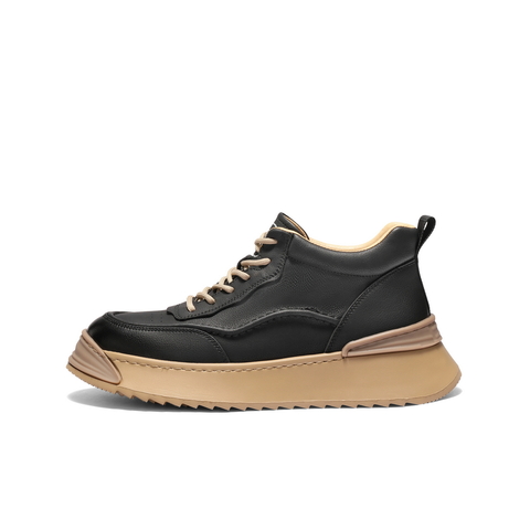 百丽厚底高帮休闲板鞋男靴冬季加绒可选潮搭户外工装鞋短靴A2232DD4