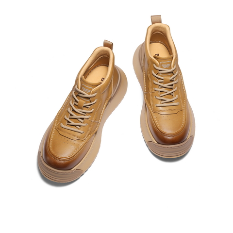 百丽厚底高帮休闲板鞋男靴冬季潮搭户外工装鞋短靴A2232DD4