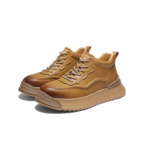 百丽厚底高帮休闲板鞋男靴冬季潮搭户外工装鞋短靴A2232DD4