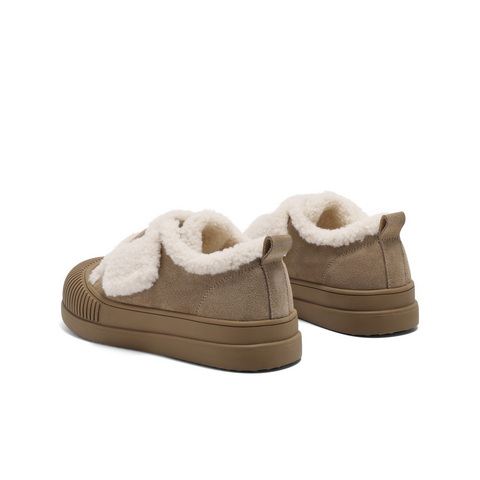 百丽时尚舒适毛毛鞋女2024冬新商场同款保暖加绒板鞋D1T1DAM5