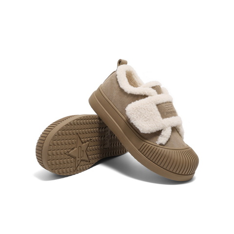 百丽时尚舒适毛毛鞋女2024冬新商场同款保暖加绒板鞋D1T1DAM5