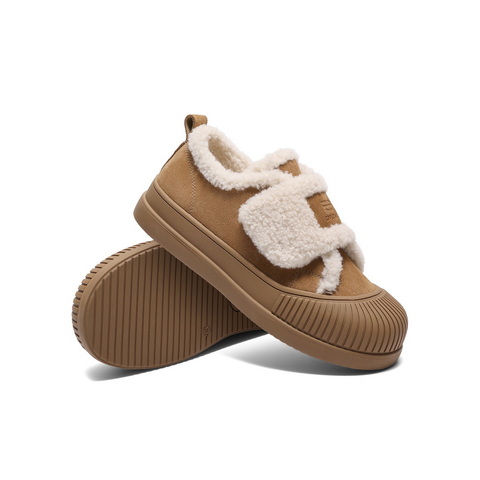 百丽时尚舒适毛毛鞋女2024冬新商场同款保暖加绒板鞋D1T1DAM5