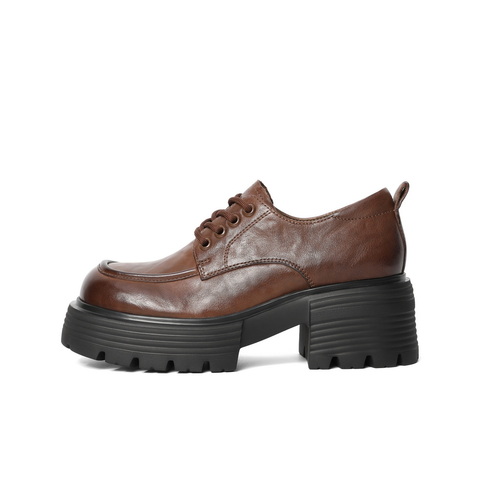 百丽时尚舒适牛津鞋女2025春新商场同款真皮厚底休闲鞋D2Y1DAM5