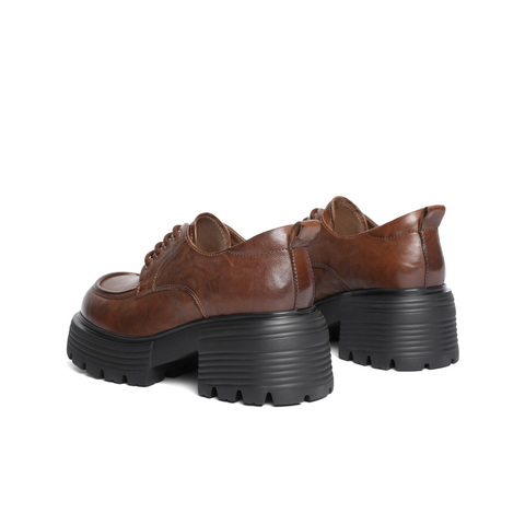 百丽时尚舒适牛津鞋女2025春新商场同款真皮厚底休闲鞋D2Y1DAM5