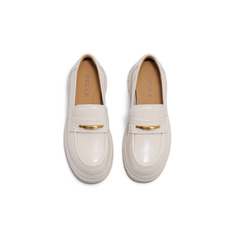 百丽舒适便士乐福鞋女2025春新商场同款真皮厚底休闲鞋D2Q1DAA5