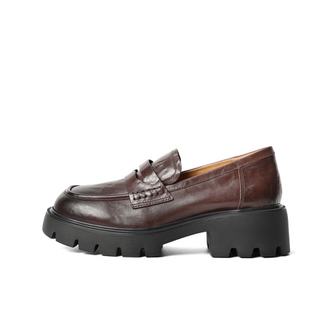 百丽时尚jk乐福鞋2025春新商场同款真皮百搭休闲鞋D2P1DAA5