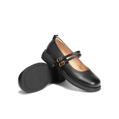 百丽休闲扣带玛丽珍鞋女2025春新真皮时尚优雅鞋B2420AQ5