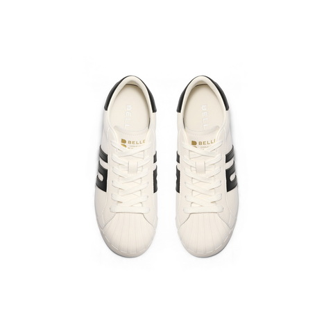 百丽运动风撞色板鞋女2025春新商场同款时尚休闲鞋D4K1DAM5