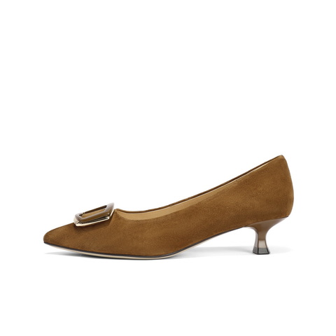 百丽时尚舒适优雅单鞋女2025春新商场同款真皮气质高跟鞋D3N1DAQ5