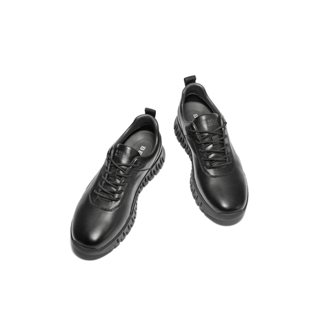 百丽厚底休闲健步鞋男2025春新商场同款牛皮革商务运动鞋8QL01AM5