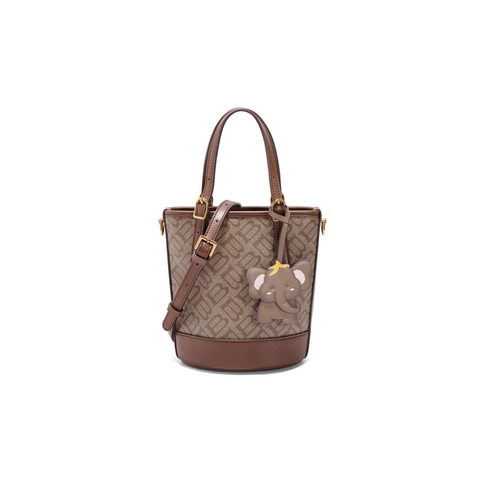 百丽包女25春商场同款小象桶复古休闲单肩斜挎手提水桶包X7233AX5