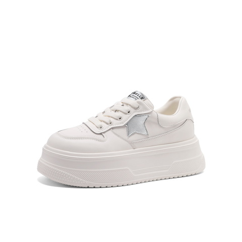 百丽增高厚底德训鞋女2025春新休闲百搭板鞋B2431AM5