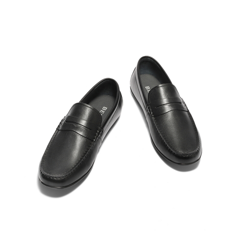 百丽一脚蹬休闲豆豆鞋男2025春新款牛皮革英伦风商务皮鞋A1820AM5