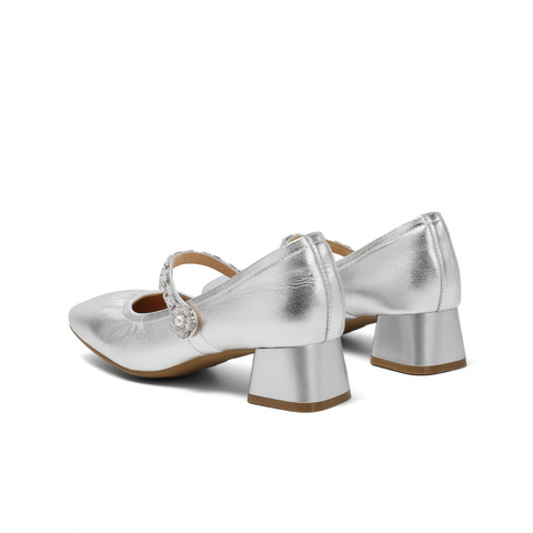 百丽扣带时装玛丽珍鞋女2025春新真皮时尚优雅鞋D4A1DAQ5