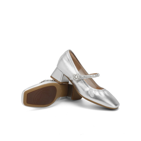 百丽扣带时装玛丽珍鞋女2025春新真皮时尚优雅鞋D4A1DAQ5