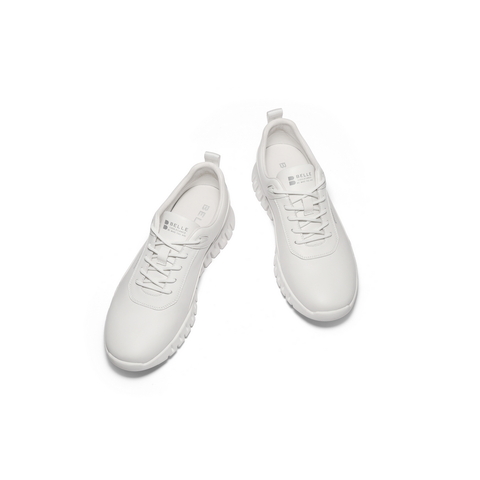 百丽厚底休闲健步鞋男2025春新商场同款牛皮革商务运动鞋8QL01AM5