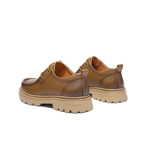 百丽复古潮流休闲鞋男2025春新商场同款牛皮革厚底工装鞋8QJ01AM5