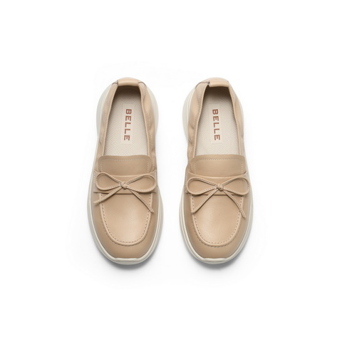 百丽蝴蝶结气质便士乐福鞋女2025春新商场同款真皮舒适鞋D4B1DAA5