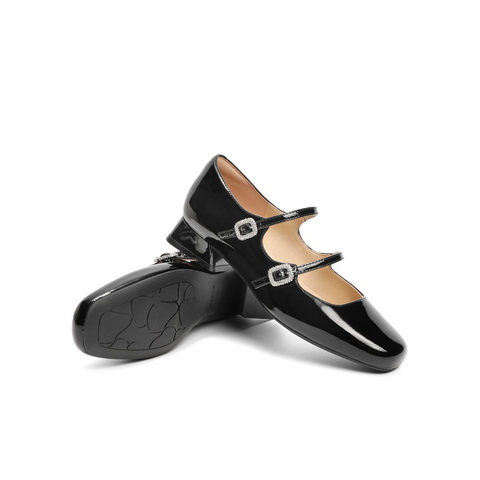 百丽气质时装玛丽珍鞋女2025春新商场同款真皮双条带单鞋3QA17AQ5