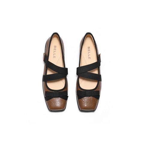 百丽气质蝴蝶结时装玛丽珍鞋女2025春新显瘦优雅鞋B2438AQ5